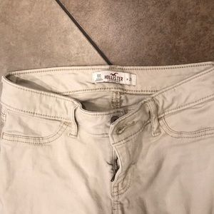 Cream colored Hollister jeans.